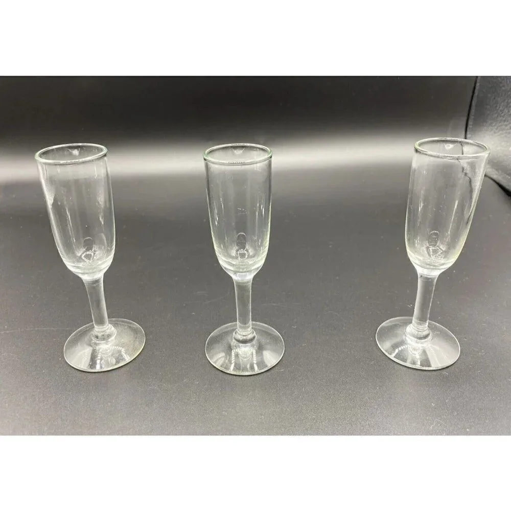 Vintage Cordial Glasses Shot Liqueur Lot 3 Clear Stemmed Wedding Crafts